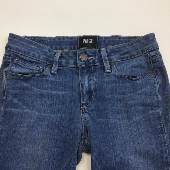 PAIGE Premium Denim Lex Wash 5 Pocket Logo Hardware Verdugo Ultra Skinny Jeans - Picture 5 of 13